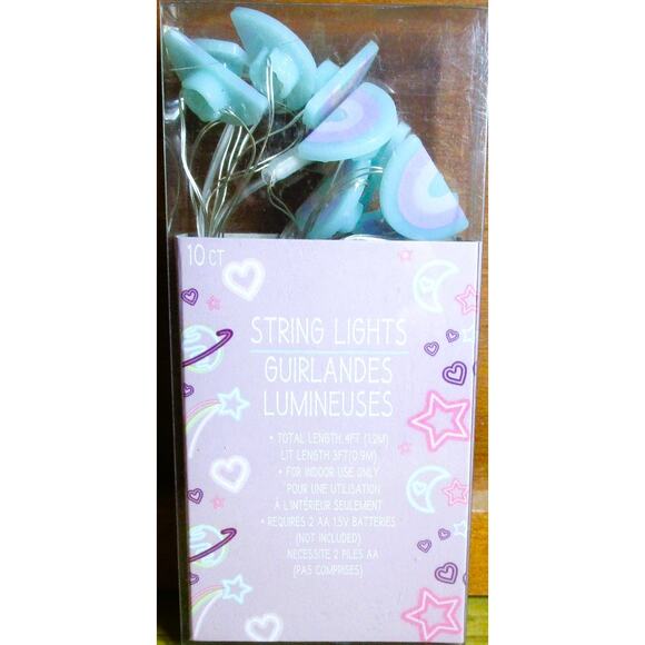 Greenbrier LED String Lights Rainbows 4 ft. 10 ct DIY Crafts Wreath Party Decor - Picture 2 of 3